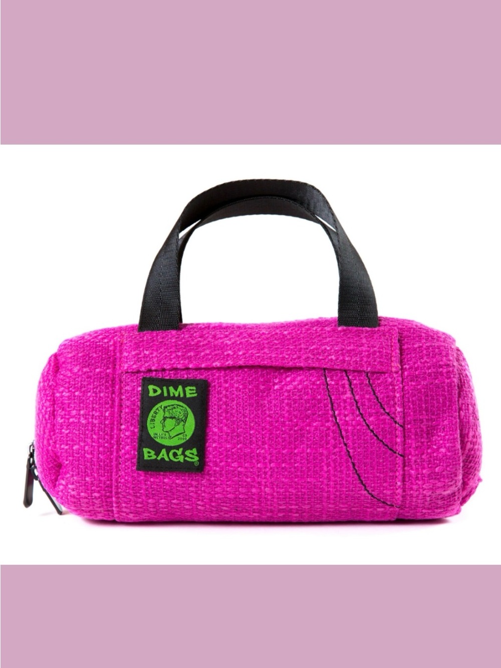 Dime Bags Magenta Pink Padded 10” Barrel Duffel Tube Bag with Black Handles NWT
